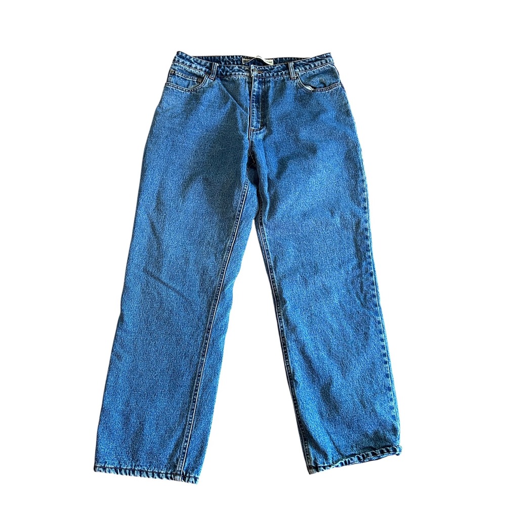 Guide‎ Series Fleece Lined Denim Jeans Plus 16 Blue Plaid Lined Straight Leg